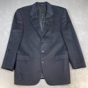 Lora Piana Blazer Mens 42R Black Cashmere Sport Coat Jacket 3 button